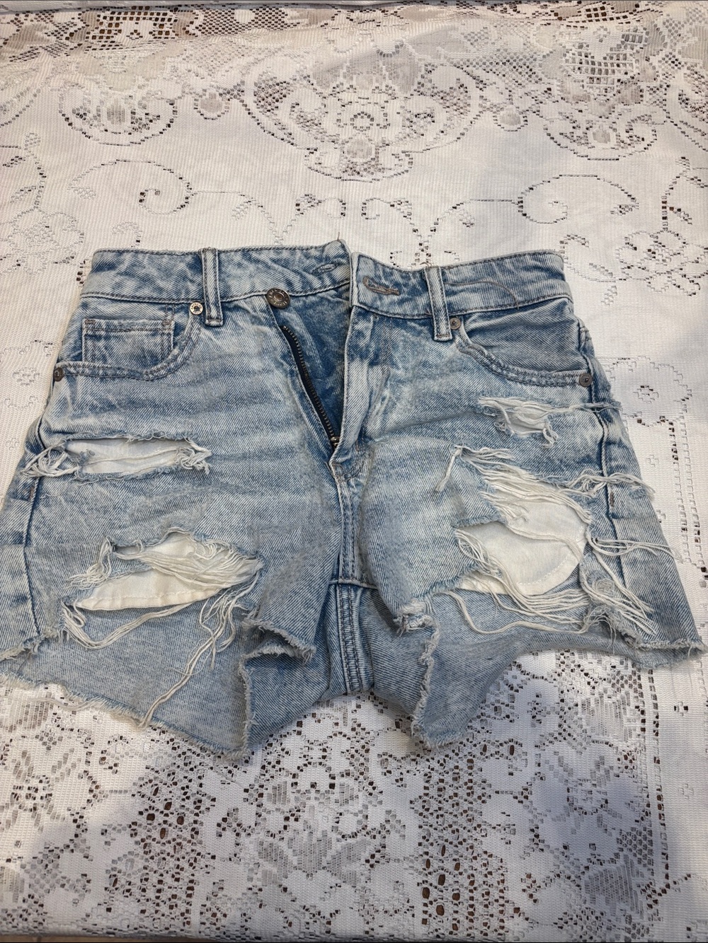 American Eagle Distressed Blue Jean Shorts